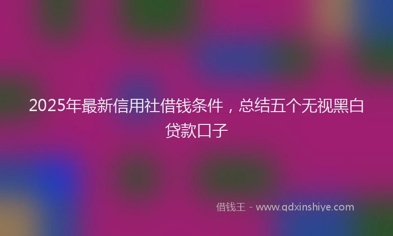 2025年最新信用社借钱条件，总结五个无视黑白贷款口子