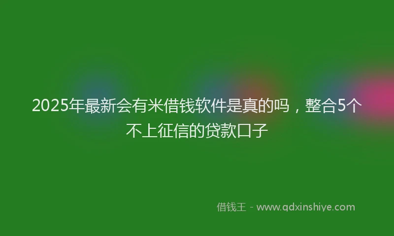 2025年最新会有米借钱软件是真的吗，整合5个不上征信的贷款口子