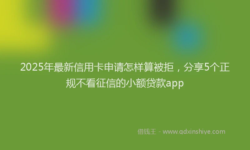 2025年最新信用卡申请怎样算被拒，分享5个正规不看征信的小额贷款app