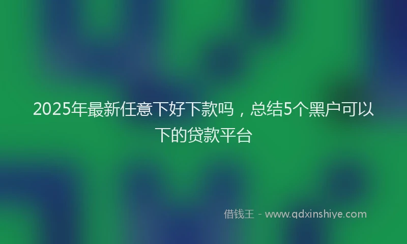 2025年最新任意下好下款吗，总结5个黑户可以下的贷款平台