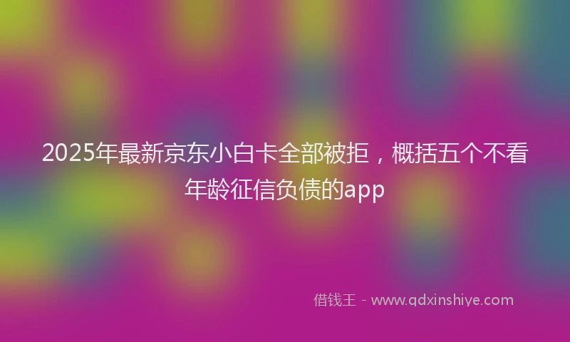 2025年最新京东小白卡全部被拒，概括五个不看年龄征信负债的app