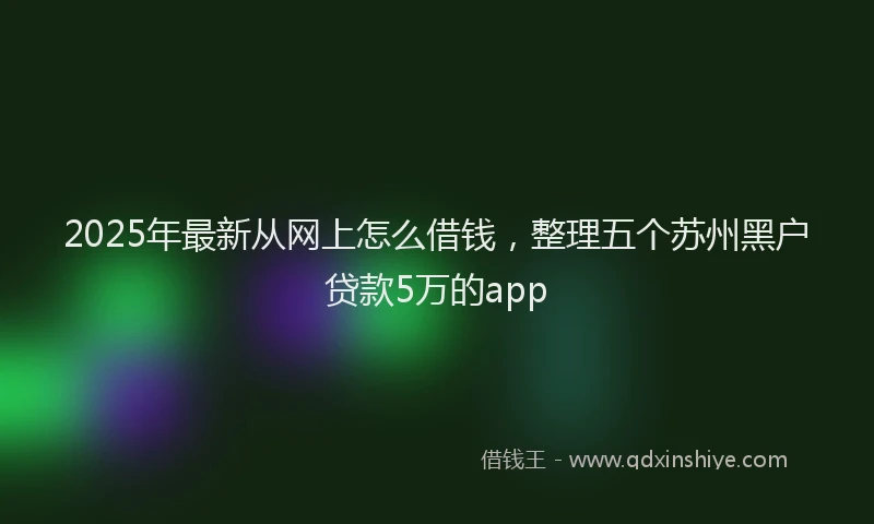 2025年最新从网上怎么借钱，整理五个苏州黑户贷款5万的app