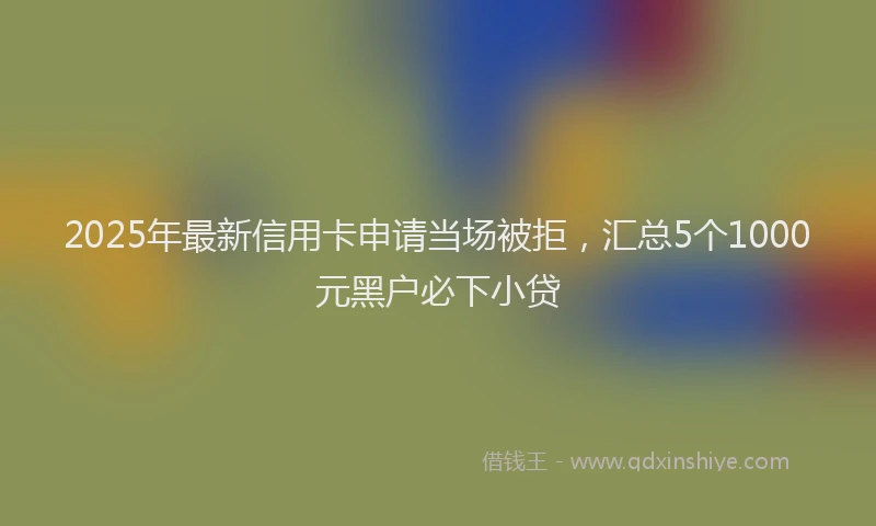2025年最新信用卡申请当场被拒，汇总5个1000元黑户必下小贷