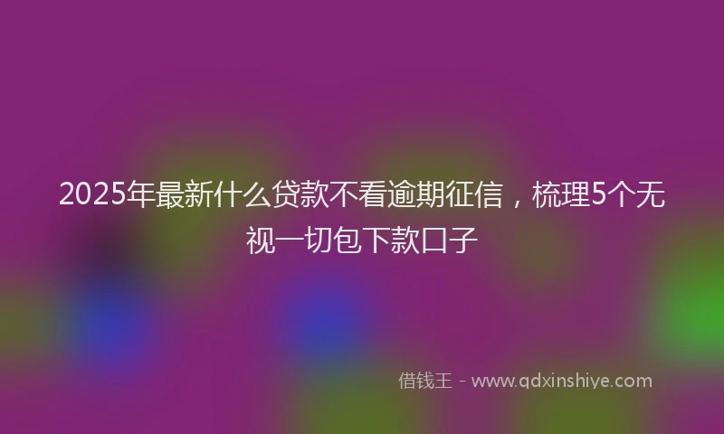 2025年最新什么贷款不看逾期征信，梳理5个无视一切包下款口子