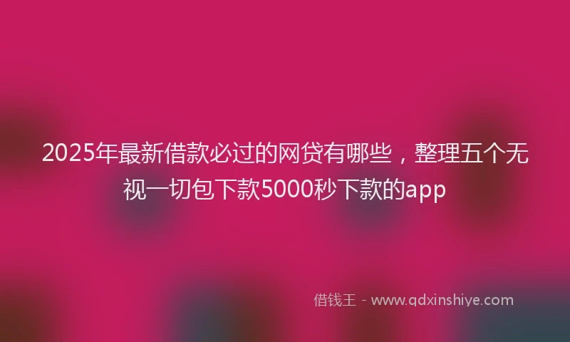 2025年最新借款必过的网贷有哪些，整理五个无视一切包下款5000秒下款的app