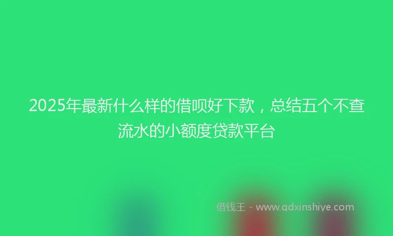 2025年最新什么样的借呗好下款，总结五个不查流水的小额度贷款平台
