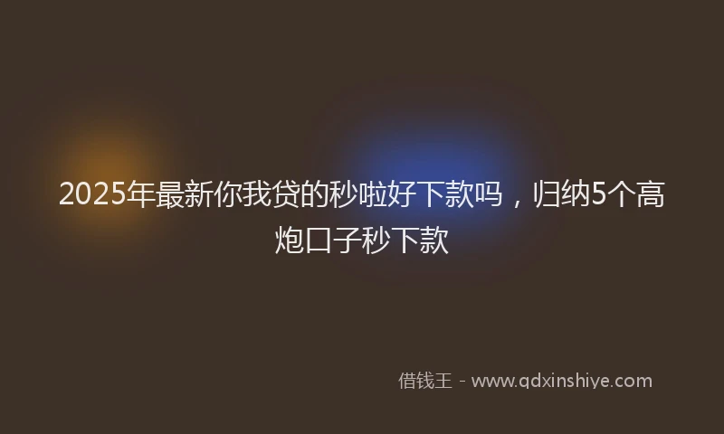 2025年最新你我贷的秒啦好下款吗，归纳5个高炮口子秒下款