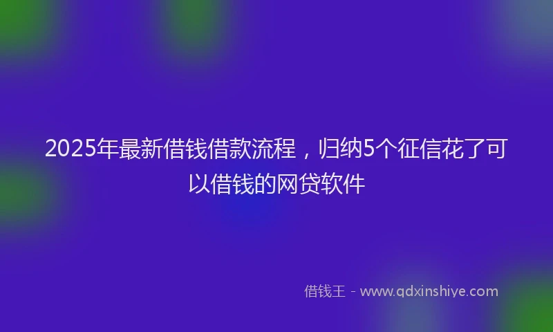 2025年最新借钱借款流程，归纳5个征信花了可以借钱的网贷软件