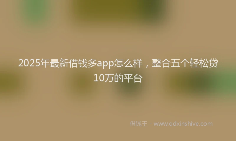 2025年最新借钱多app怎么样，整合五个轻松贷10万的平台
