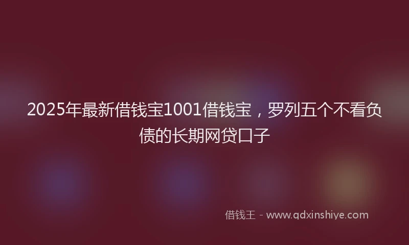 2025年最新借钱宝1001借钱宝，罗列五个不看负债的长期网贷口子
