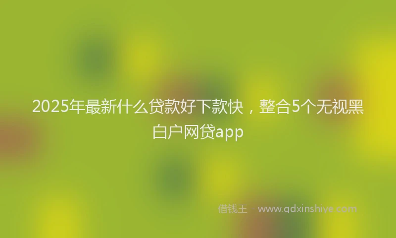 2025年最新什么贷款好下款快，整合5个无视黑白户网贷app