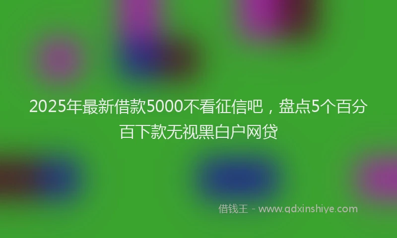 2025年最新借款5000不看征信吧，盘点5个百分百下款无视黑白户网贷