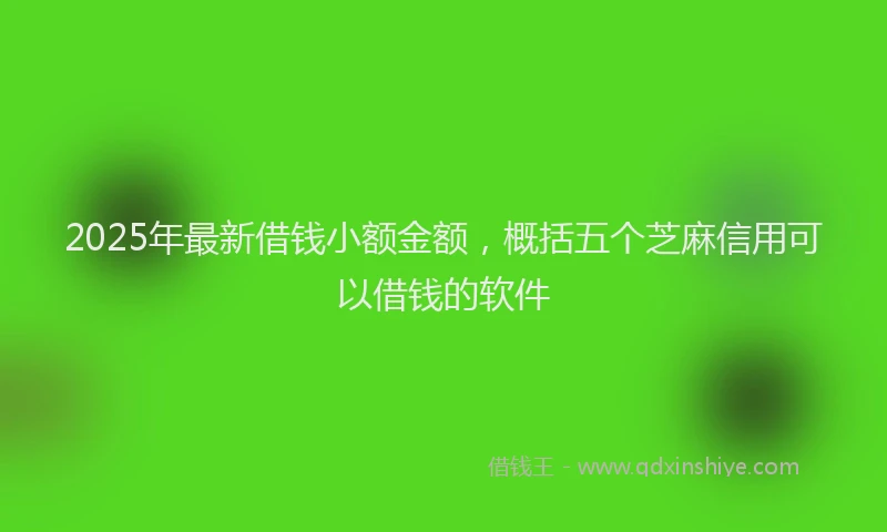 2025年最新借钱小额金额，概括五个芝麻信用可以借钱的软件