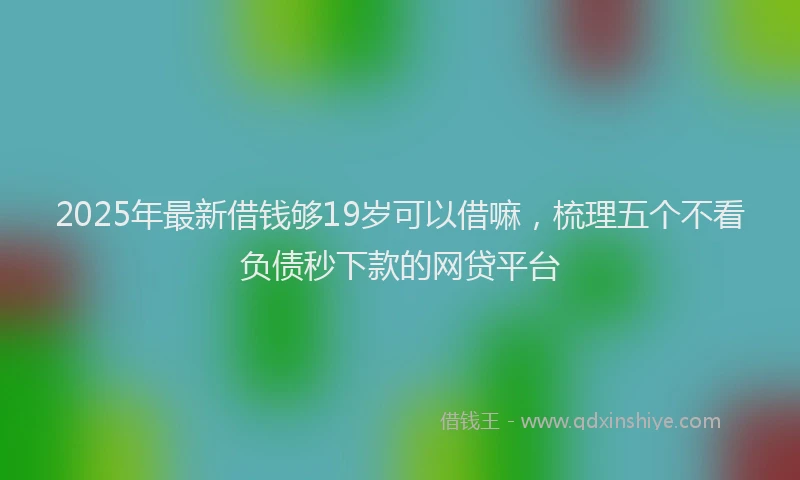 2025年最新借钱够19岁可以借嘛，梳理五个不看负债秒下款的网贷平台