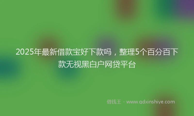 2025年最新借款宝好下款吗，整理5个百分百下款无视黑白户网贷平台