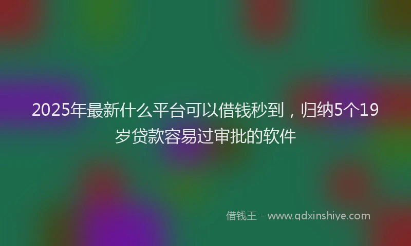2025年最新什么平台可以借钱秒到，归纳5个19岁贷款容易过审批的软件