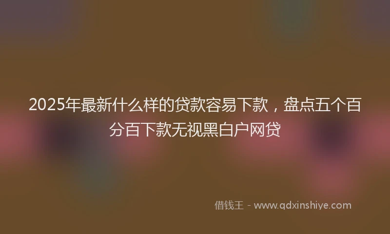 2025年最新什么样的贷款容易下款，盘点五个百分百下款无视黑白户网贷