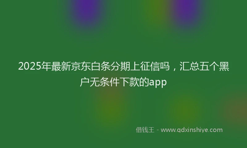 2025年最新京东白条分期上征信吗，汇总五个黑户无条件下款的app