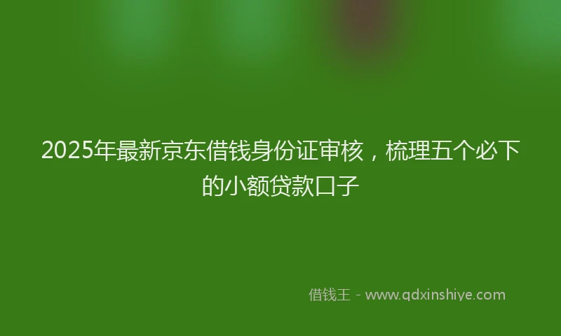 2025年最新京东借钱身份证审核，梳理五个必下的小额贷款口子