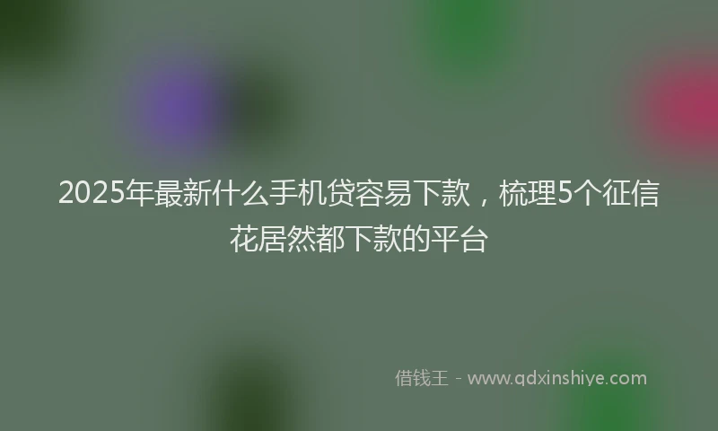 2025年最新什么手机贷容易下款，梳理5个征信花居然都下款的平台