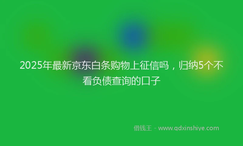 2025年最新京东白条购物上征信吗，归纳5个不看负债查询的口子