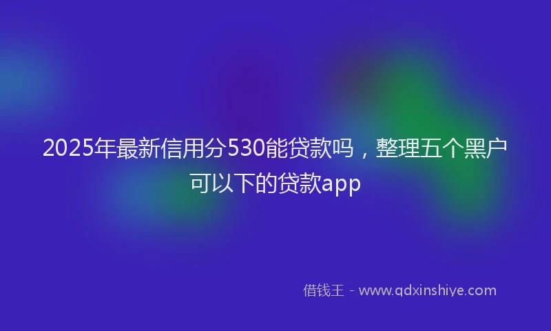 2025年最新信用分530能贷款吗，整理五个黑户可以下的贷款app