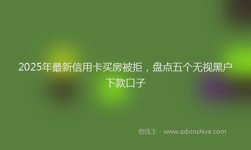 2025年最新信用卡买房被拒，盘点五个无视黑户下款口子