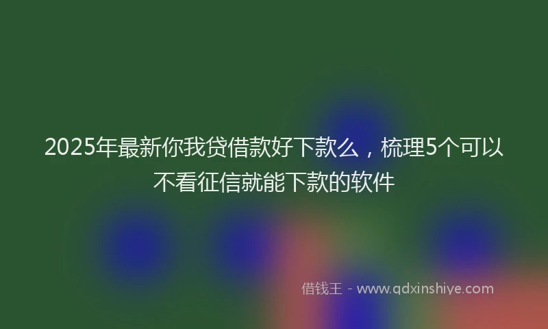 2025年最新你我贷借款好下款么，梳理5个可以不看征信就能下款的软件