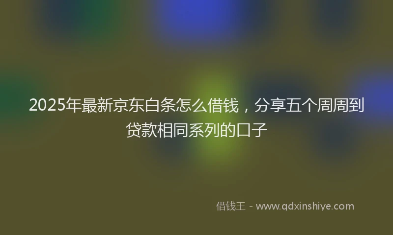 2025年最新京东白条怎么借钱，分享五个周周到贷款相同系列的口子