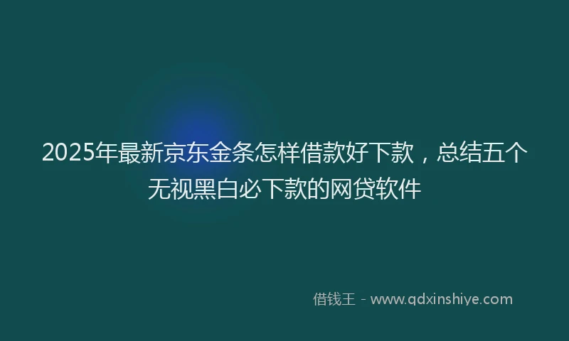 2025年最新京东金条怎样借款好下款，总结五个无视黑白必下款的网贷软件