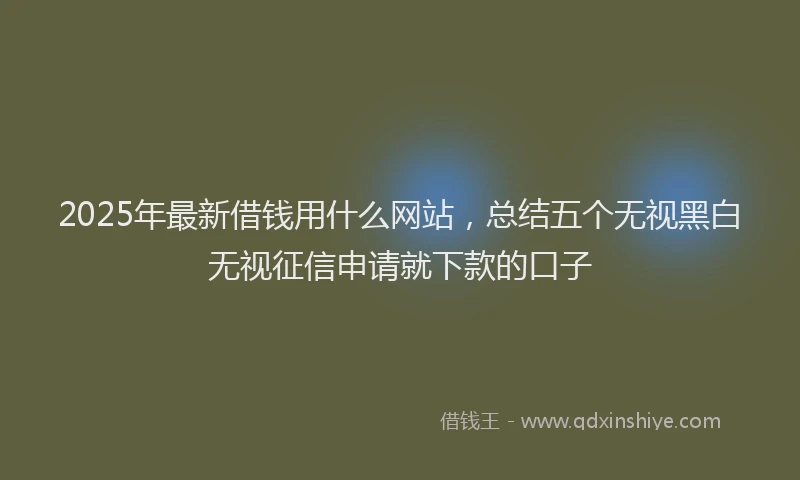 2025年最新借钱用什么网站，总结五个无视黑白无视征信申请就下款的口子