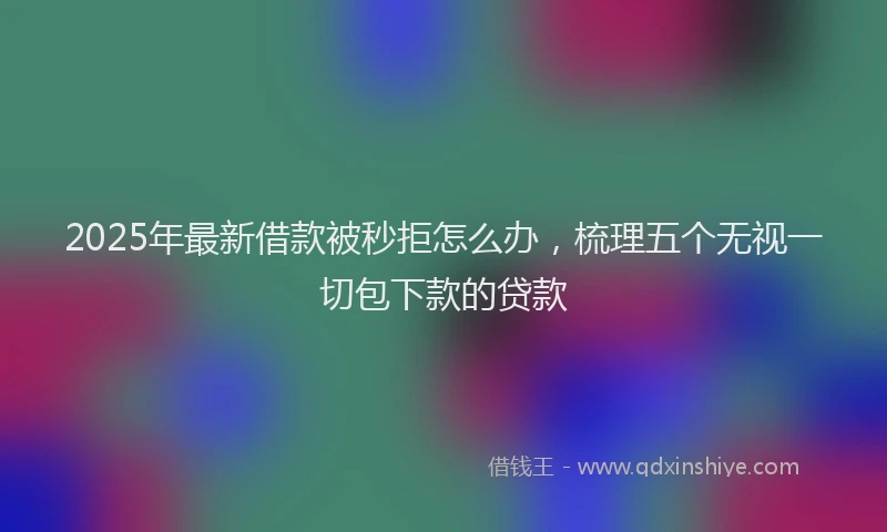 2025年最新借款被秒拒怎么办，梳理五个无视一切包下款的贷款