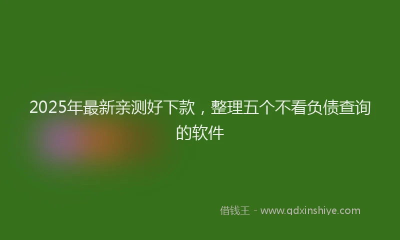 2025年最新亲测好下款，整理五个不看负债查询的软件