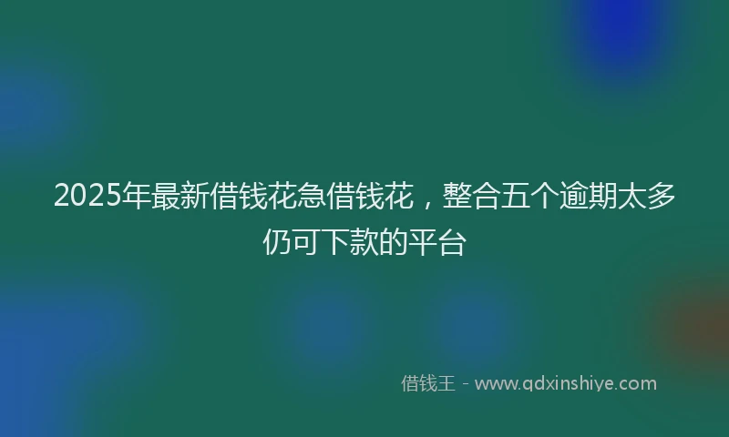 2025年最新借钱花急借钱花，整合五个逾期太多仍可下款的平台