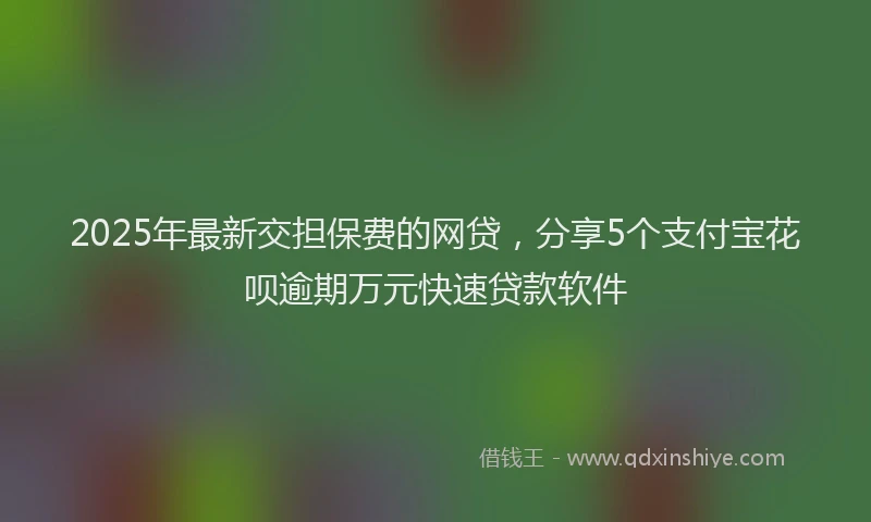 2025年最新交担保费的网贷，分享5个支付宝花呗逾期万元快速贷款软件