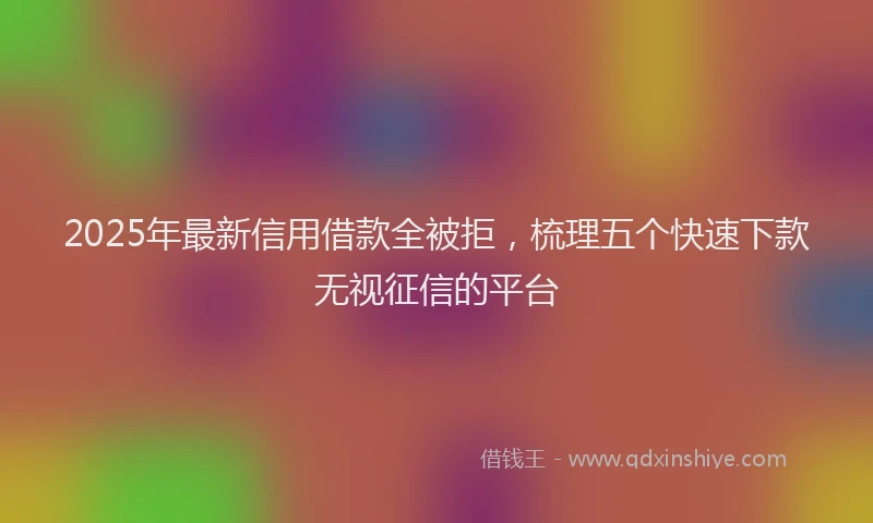 2025年最新信用借款全被拒，梳理五个快速下款无视征信的平台