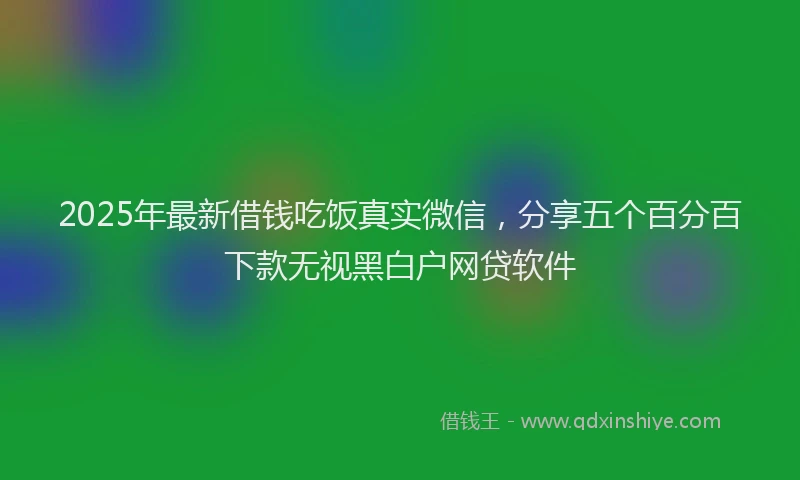 2025年最新借钱吃饭真实微信，分享五个百分百下款无视黑白户网贷软件