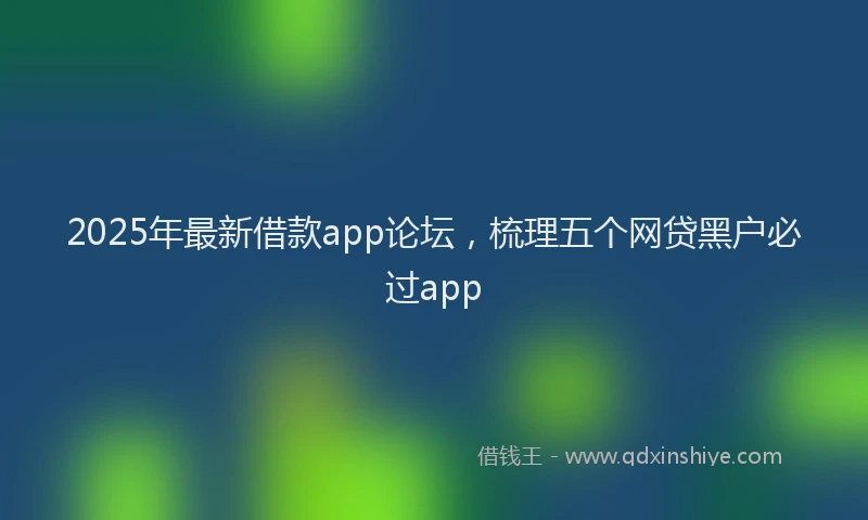 2025年最新借款app论坛，梳理五个网贷黑户必过app