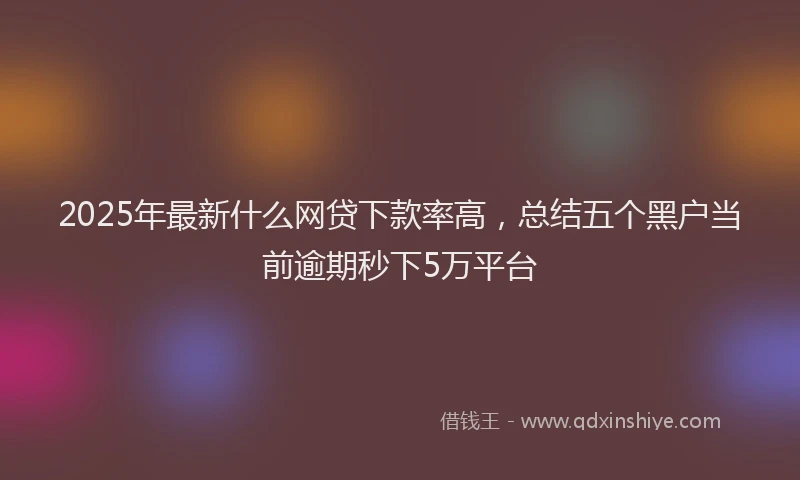 2025年最新什么网贷下款率高，总结五个黑户当前逾期秒下5万平台