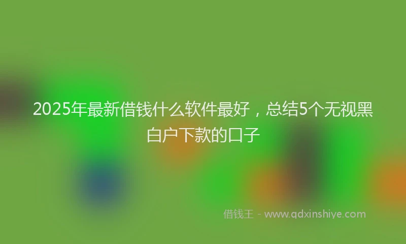 2025年最新借钱什么软件最好，总结5个无视黑白户下款的口子