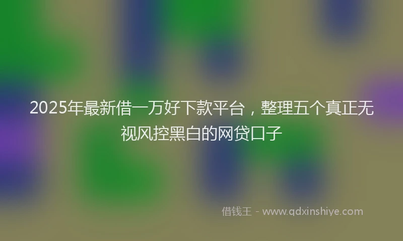2025年最新借一万好下款平台，整理五个真正无视风控黑白的网贷口子