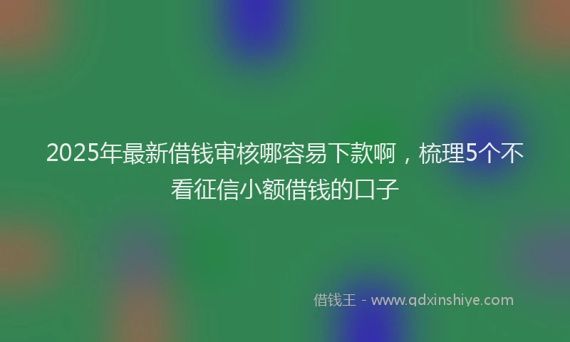 2025年最新借钱审核哪容易下款啊，梳理5个不看征信小额借钱的口子