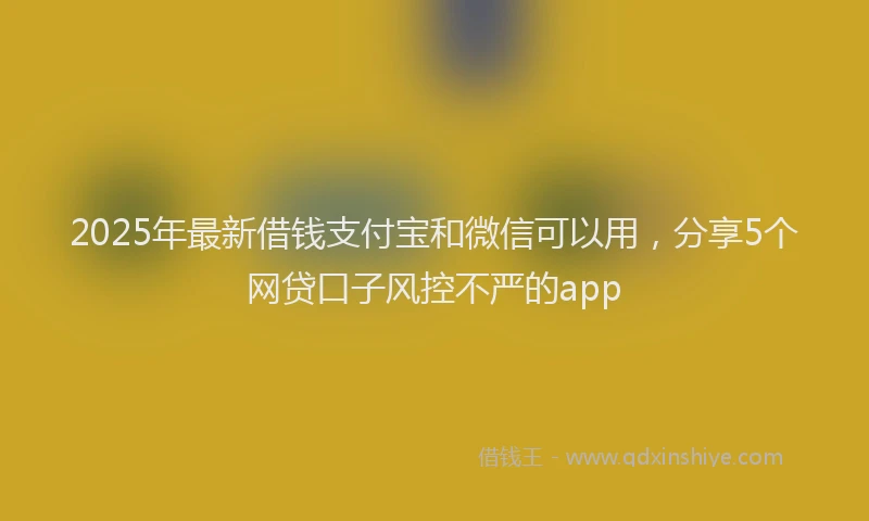 2025年最新借钱支付宝和微信可以用，分享5个网贷口子风控不严的app