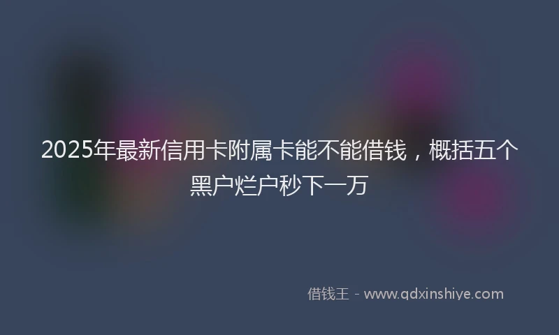 2025年最新信用卡附属卡能不能借钱，概括五个黑户烂户秒下一万