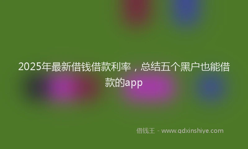 2025年最新借钱借款利率，总结五个黑户也能借款的app
