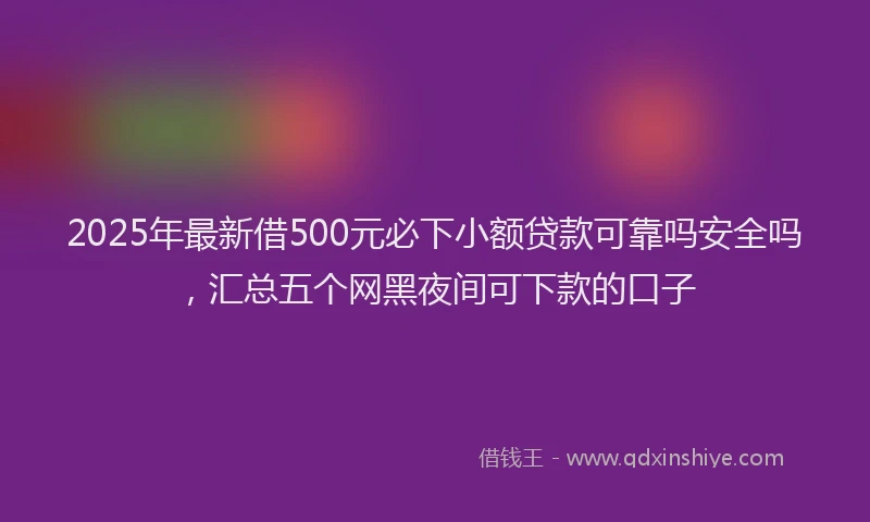 2025年最新借500元必下小额贷款可靠吗安全吗，汇总五个网黑夜间可下款的口子