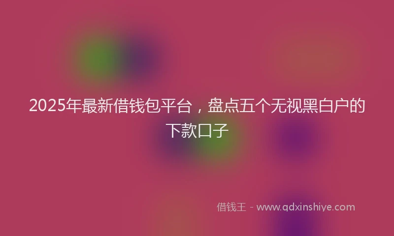 2025年最新借钱包平台，盘点五个无视黑白户的下款口子