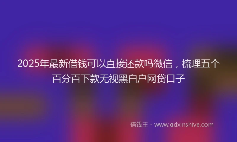 2025年最新借钱可以直接还款吗微信，梳理五个百分百下款无视黑白户网贷口子
