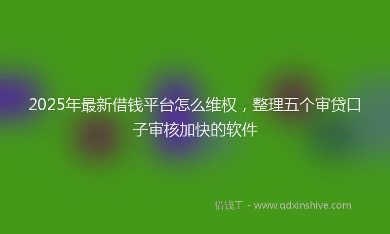 2025年最新借钱平台怎么维权，整理五个审贷口子审核加快的软件