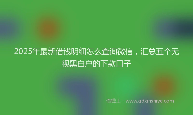 2025年最新借钱明细怎么查询微信，汇总五个无视黑白户的下款口子